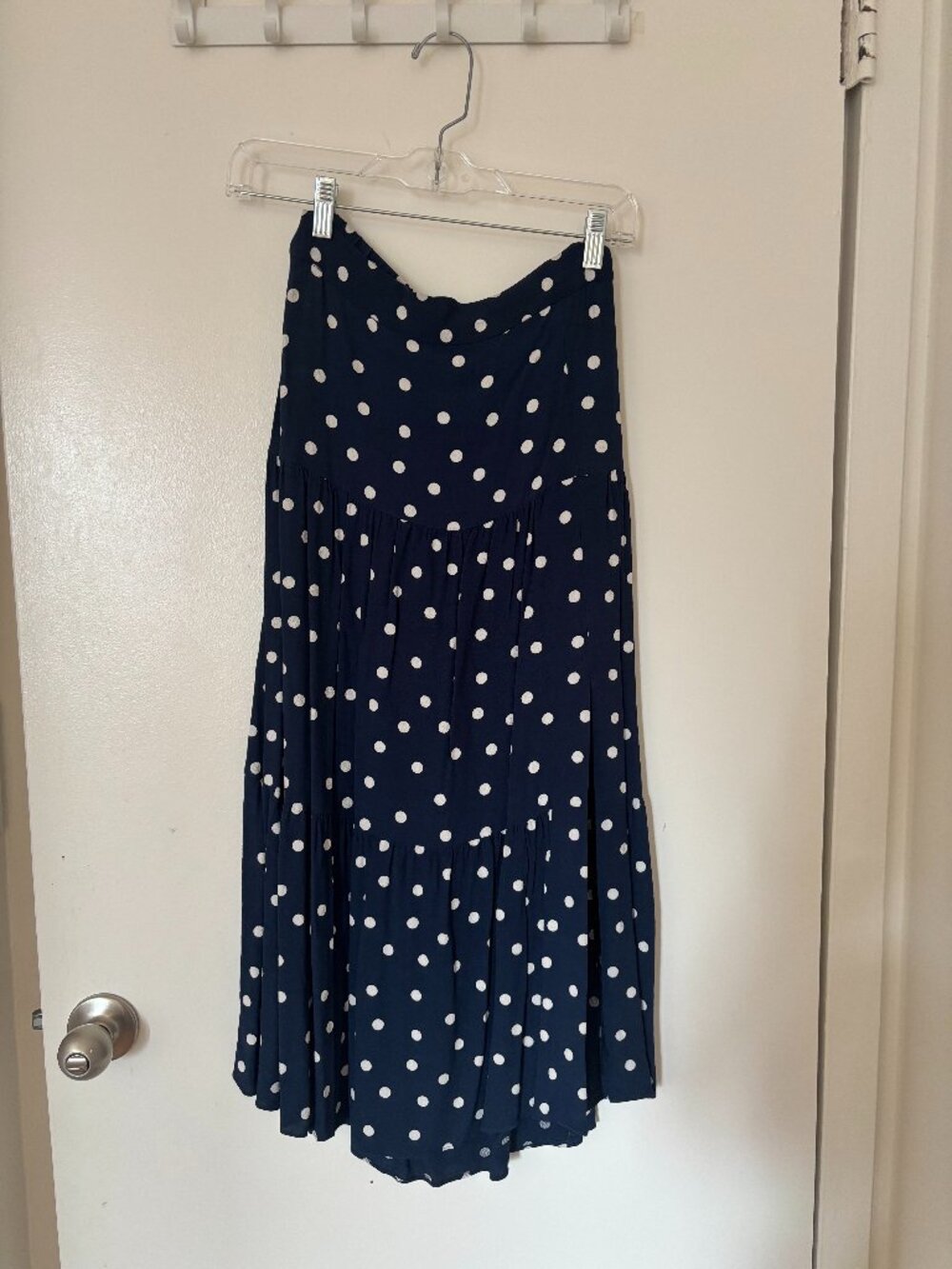 Sezane Tammie Skirt Navy Polka Dots 36 - Picture 4 of 6